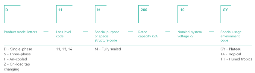 Oil immersed transfomer model meaning